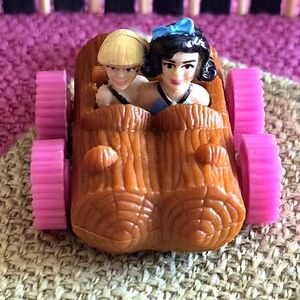 Vtg. 1993 McDonald's Flintstones Happy Meal Toy Car Betty & Bam Bam Rubble